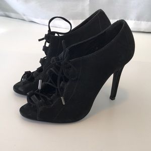 Schutz high Heels open toe lace up black